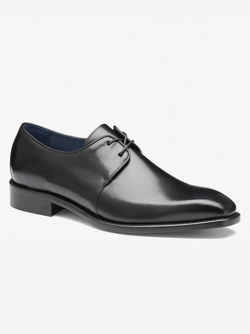 J & M Collection Larson 2-Eye Plain Toe in Black Italian Calfskin