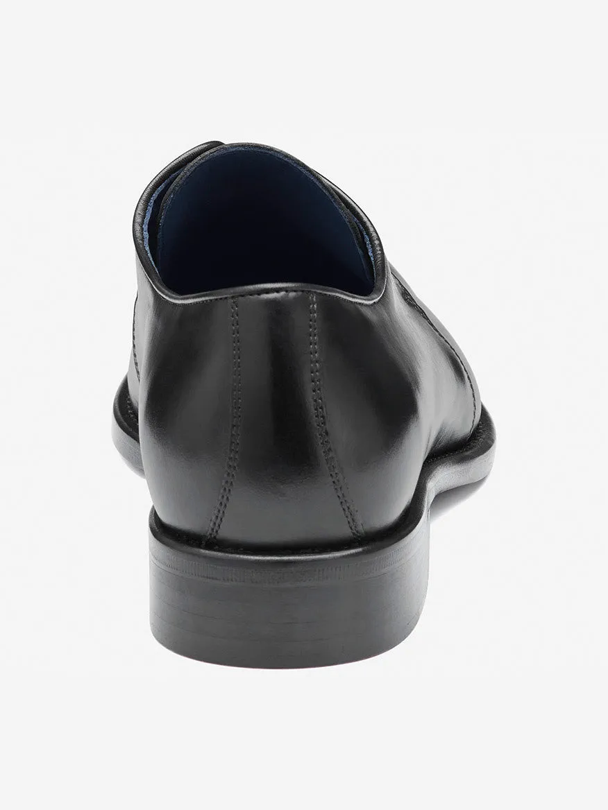 J & M Collection Larson 2-Eye Plain Toe in Black Italian Calfskin