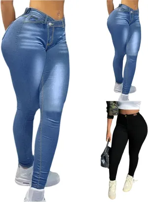 Jeans for Women High Waist Skinny Tummy Control Stretch Plus Size Jeans Slim Fit Butt Lifting Denim Pants with Pocket