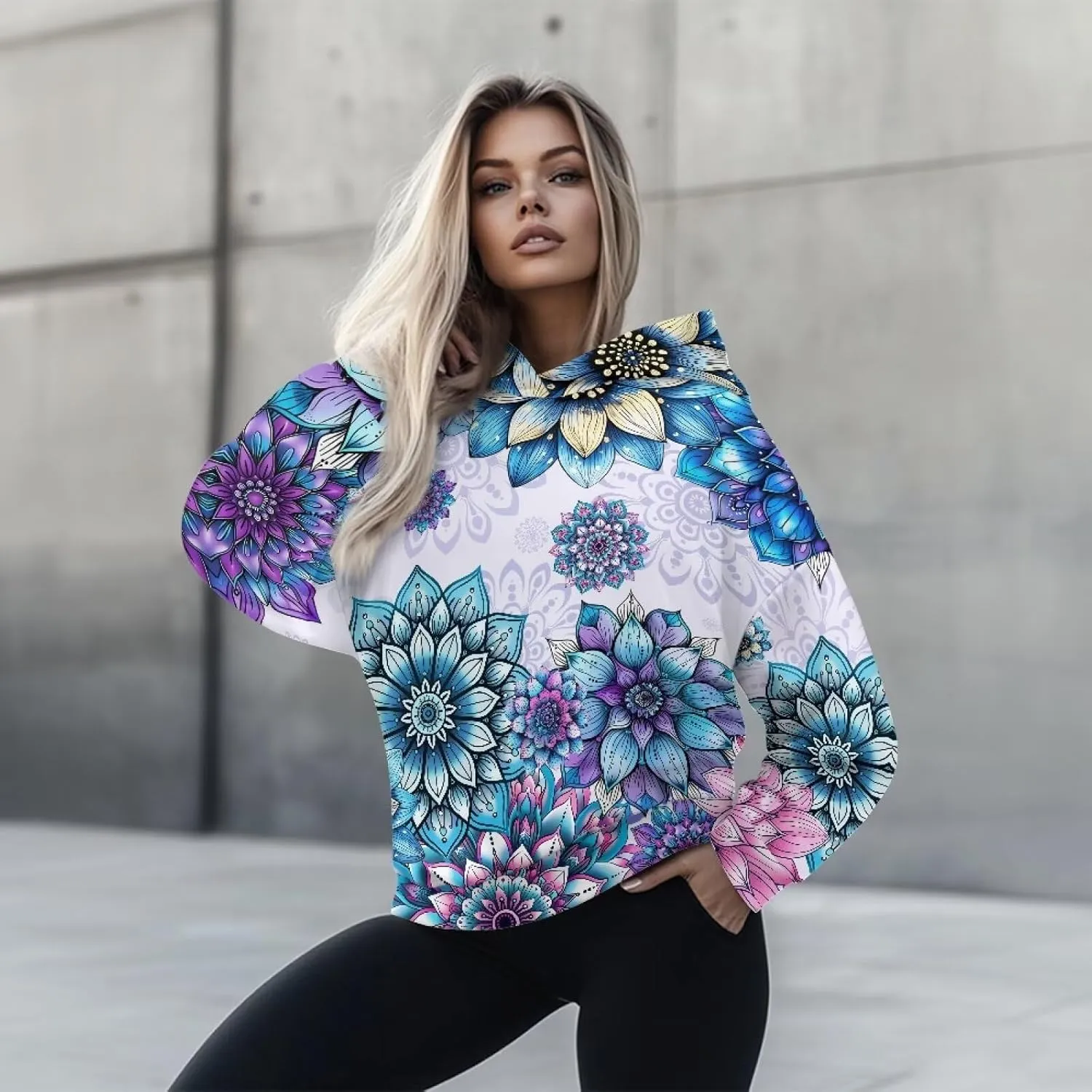 JEOCODY Women Oversized Hoodie Casual Long Sleeve Graphic Hooded Sweatshirt Size S-2XL