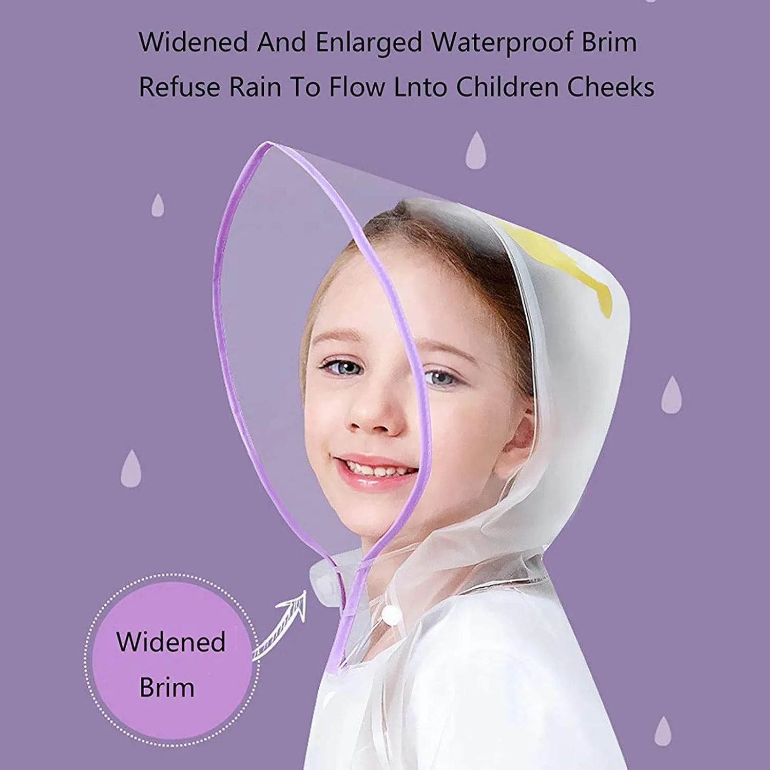 Kids Clear Rain Poncho Boys Girls Raincoats Waterproof Rain Suit Toddler Lightweight Hooded Rain Jacket Reusable Poncho