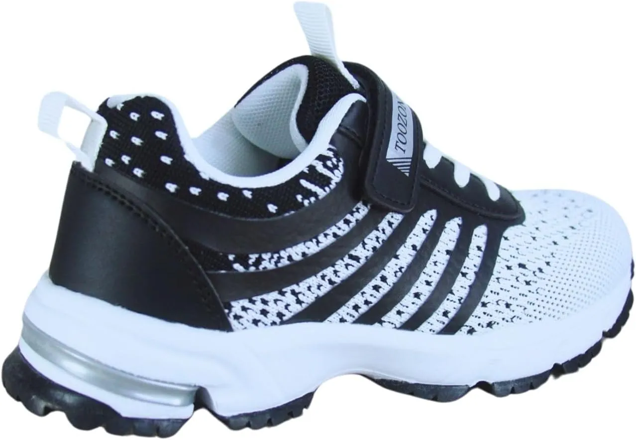 Kids Girls and Boys Lightweight Strap Running Athletic School Sneakers Shoes