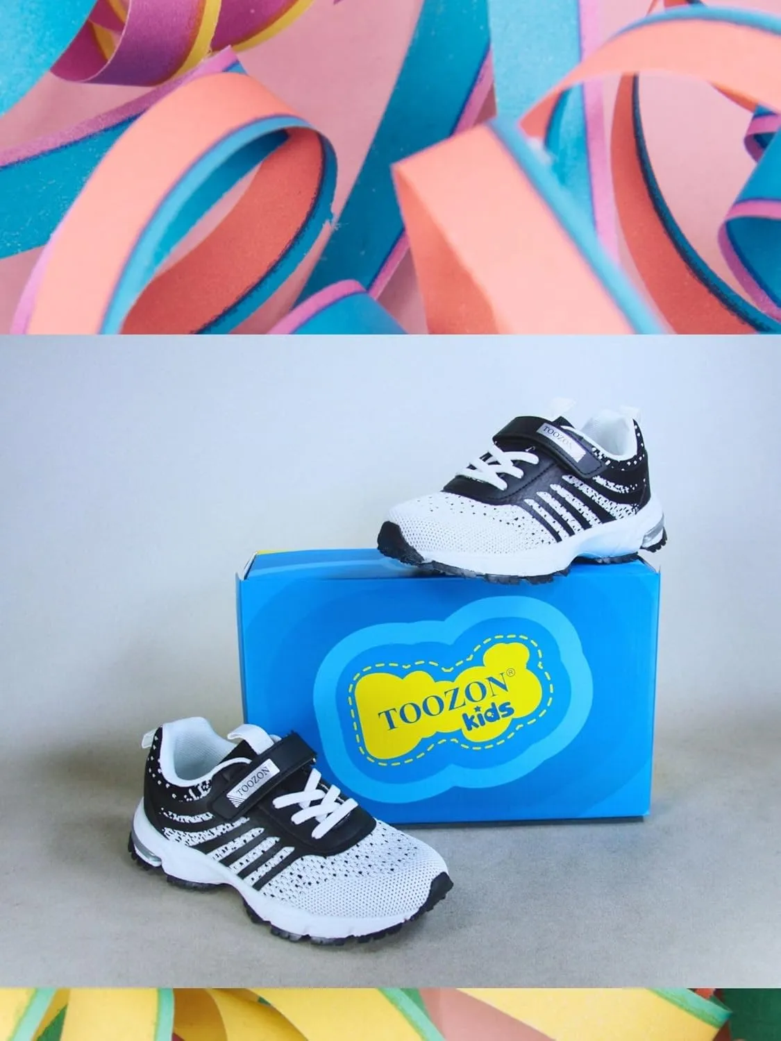 Kids Girls and Boys Lightweight Strap Running Athletic School Sneakers Shoes