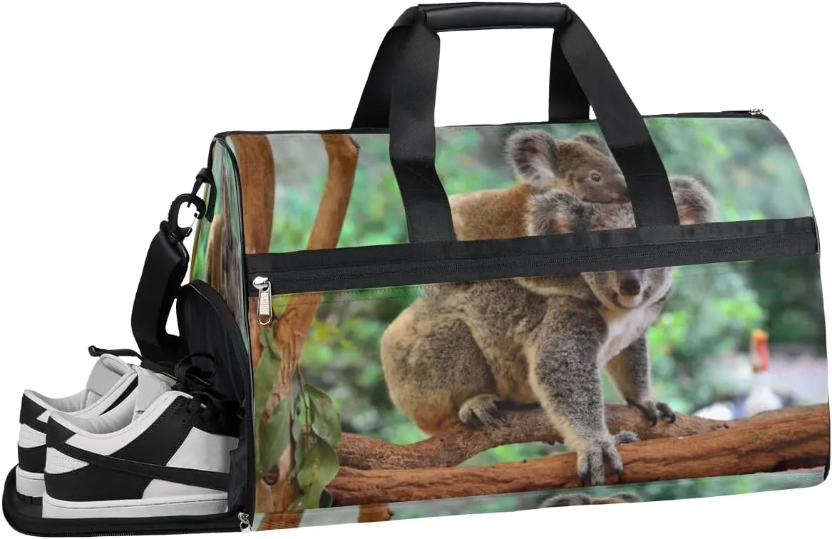 Koala Sports Gym Bag with Wet Pocket & Shoes Compartment Waterproof Workout Duffel Bag for Women and Men Weekender Overnight Duffle Bag Travel Carry-on Tote
