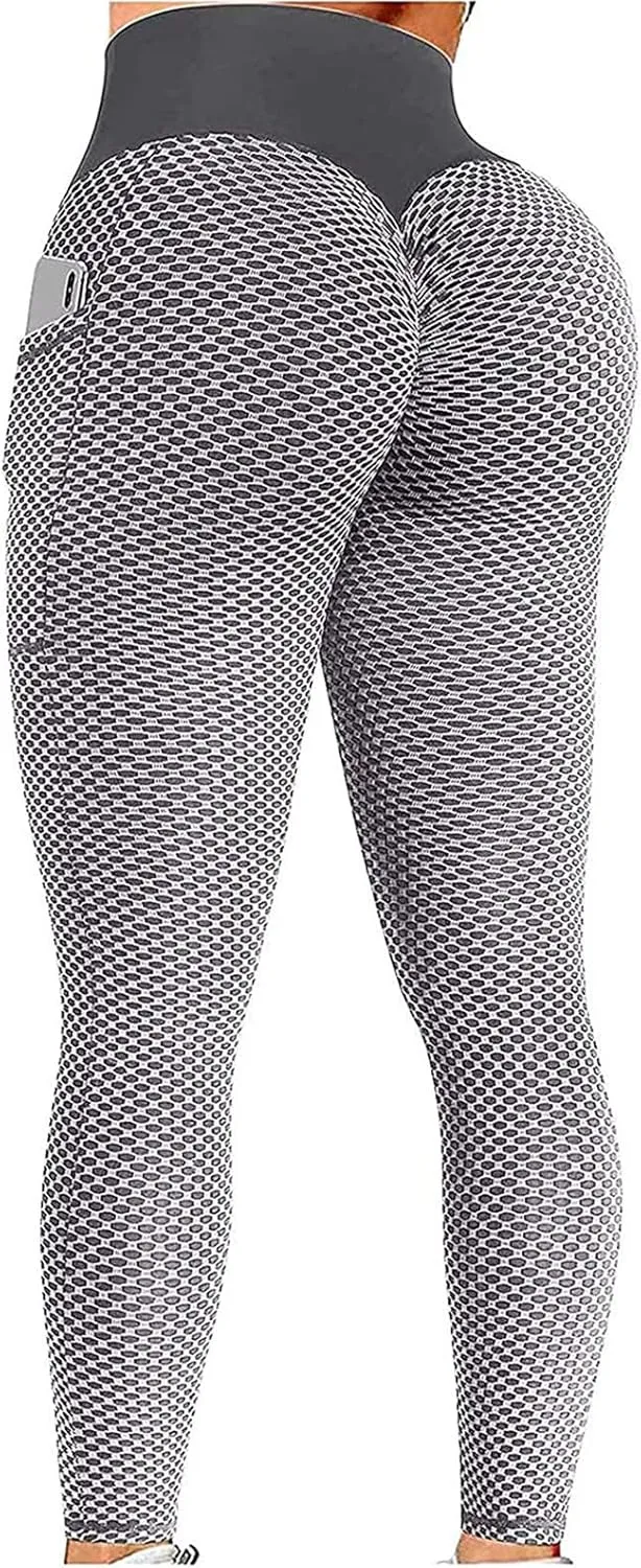 Ladmiple 2PCS Leggings for Women Tummy Control Butt Lifting Yoga Athletic Pants High Waist Workout Scrunch Booty Leggings