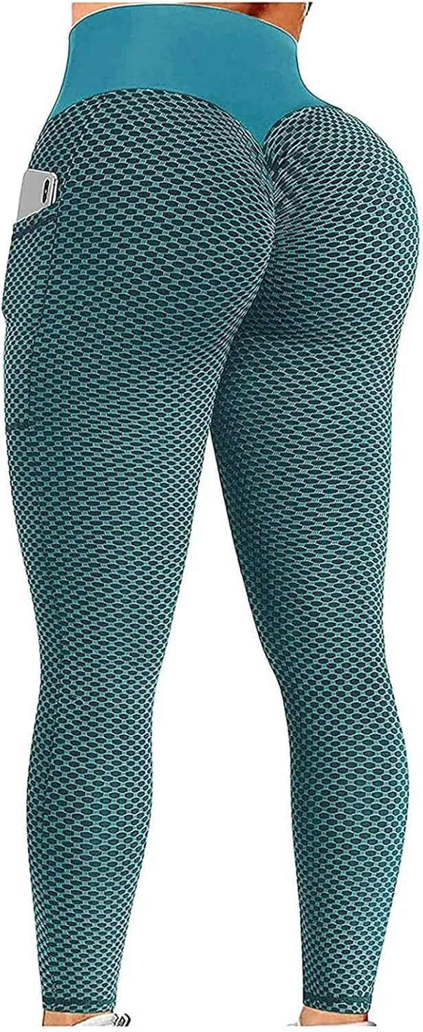 Ladmiple 2PCS Leggings for Women Tummy Control Butt Lifting Yoga Athletic Pants High Waist Workout Scrunch Booty Leggings