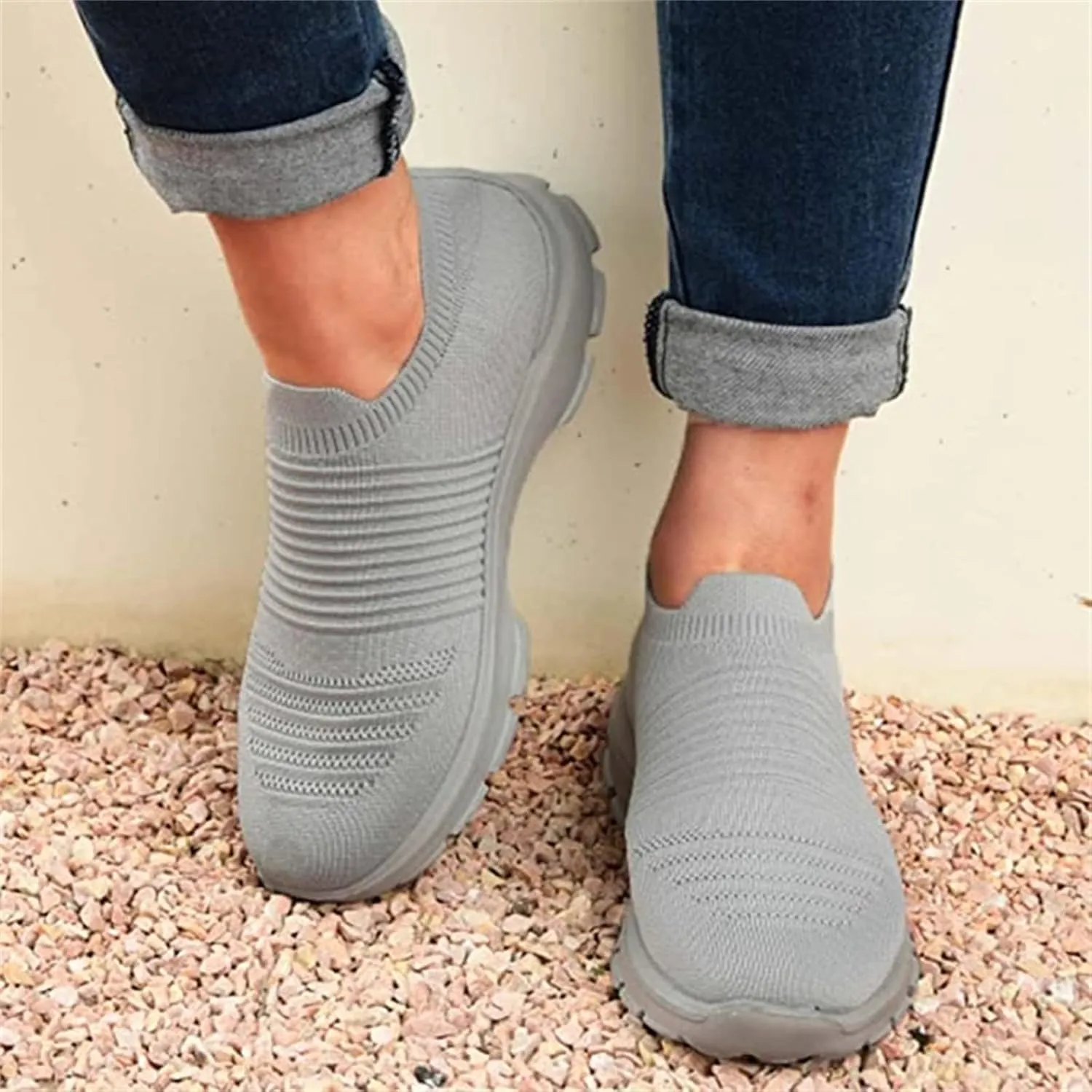 Ladmiple Gym Shoes For Women Workout Running Walking Tennis Shoes Slip On Lightweight Casual Non Slip Athletic Sneakers