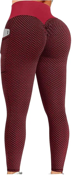 Ladmiple Leggings for Women Tummy Control Butt Lifting Workout Scrunch Butt Gym Fitness Booty Tight Yoga Pants with Pockets