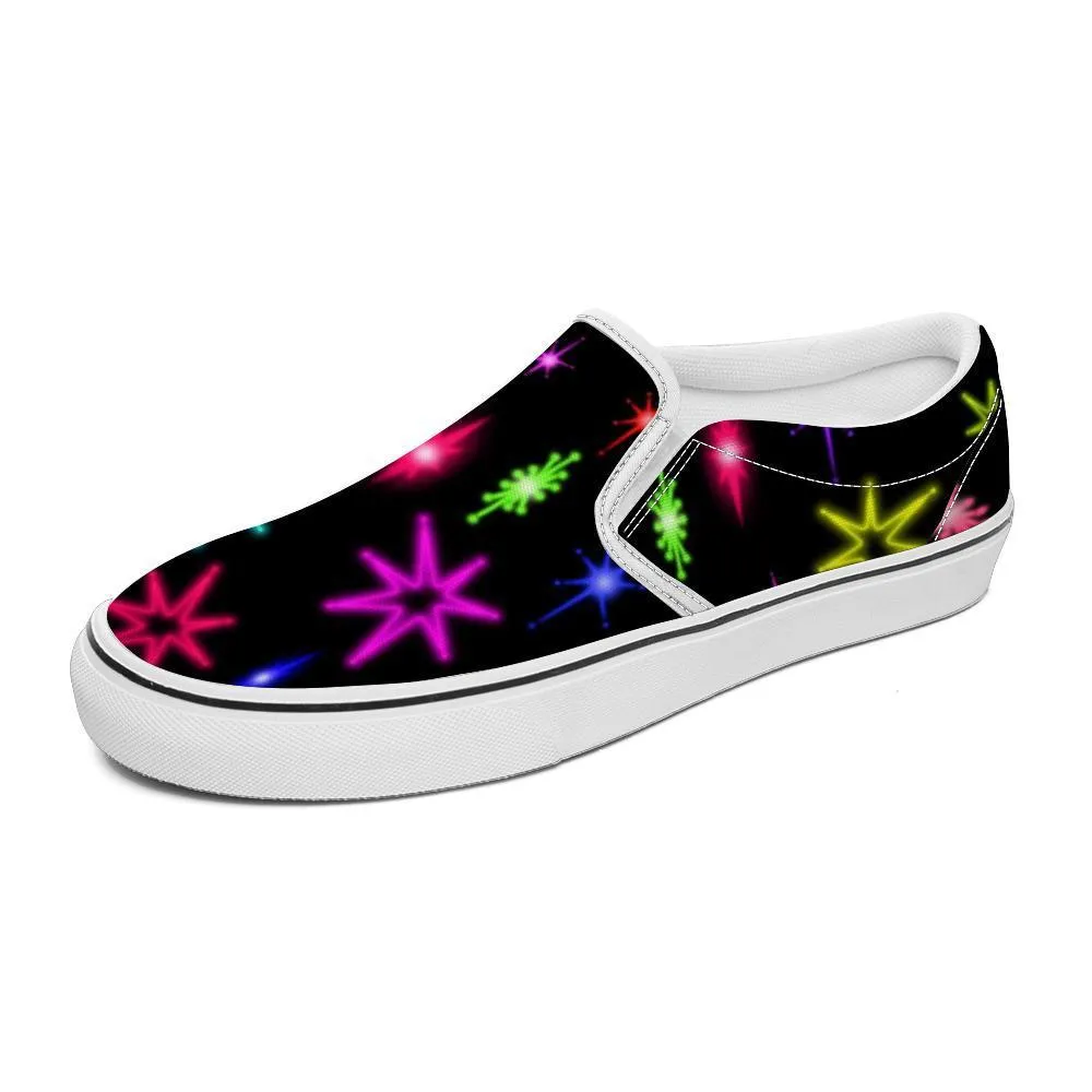 Lebowski's Neon Stars | Lebowski Slip-on Sneakers