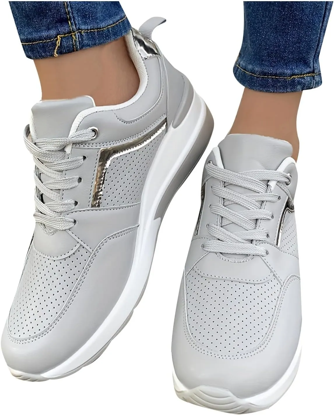 Lightweight Nursing Shoes for Women Sports Workout Gym Shoes for Running Classic Athletic Skateboard Sneakers