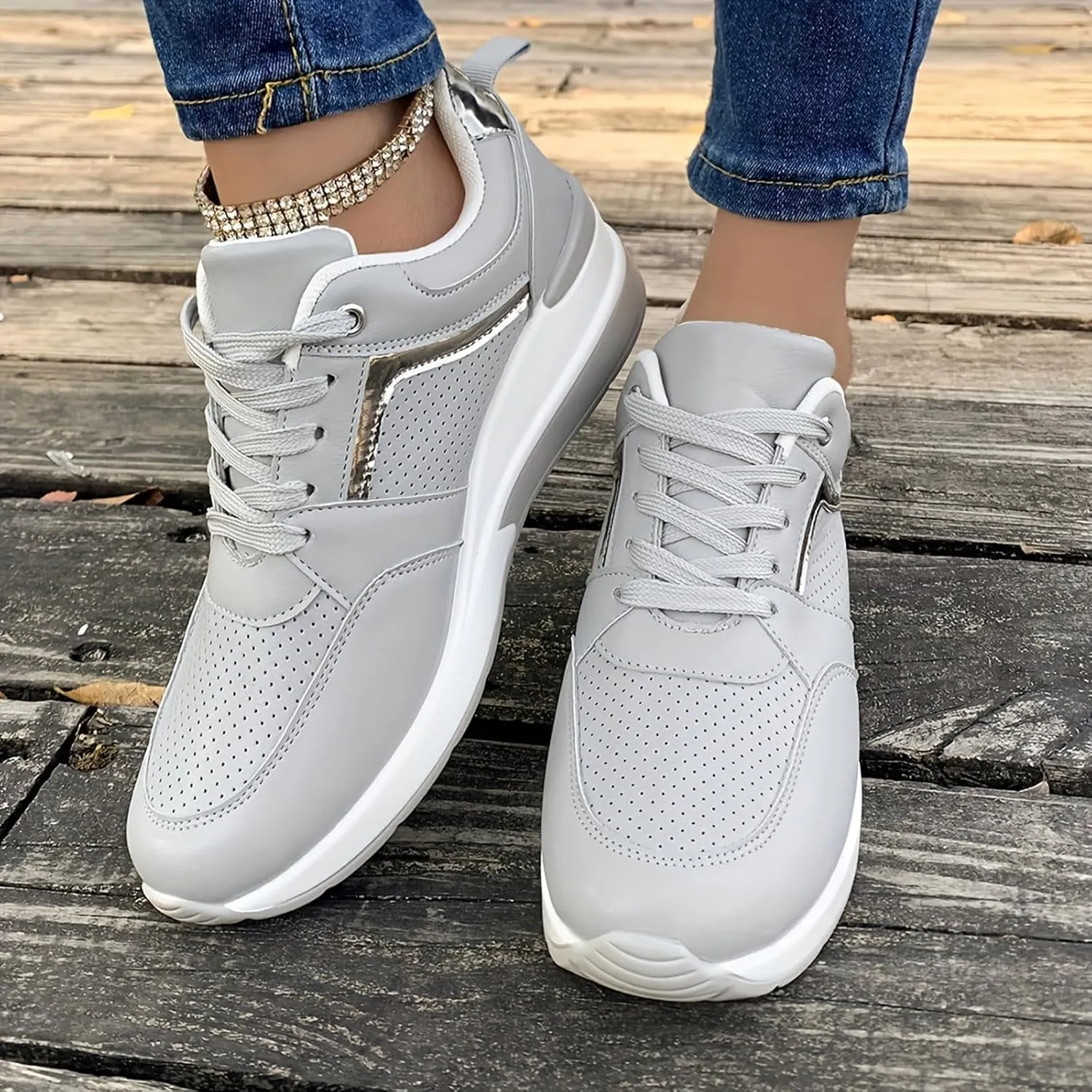 Lightweight Nursing Shoes for Women Sports Workout Gym Shoes for Running Classic Athletic Skateboard Sneakers