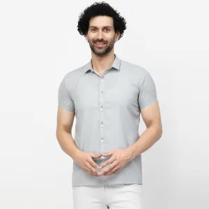 Linen Half Sleeve Shirt With Button Detail