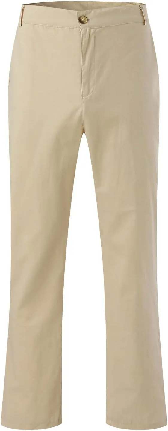 Linen Pants for Men Pleated Lightweight Loose Jogging Trousers Outdoor Running Summer Travel Pants