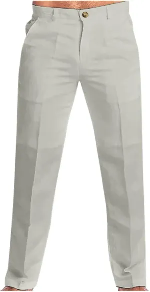 Linen Pants for Men Pleated Lightweight Loose Jogging Trousers Outdoor Running Summer Travel Pants