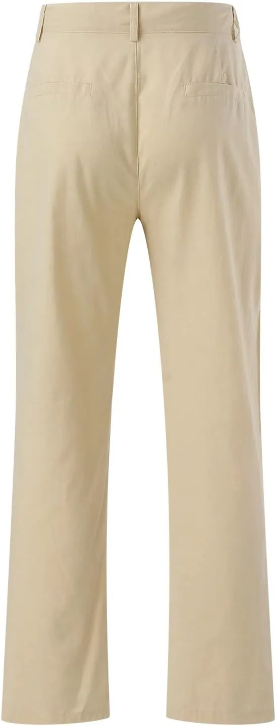 Linen Pants for Men Pleated Lightweight Loose Jogging Trousers Outdoor Running Summer Travel Pants
