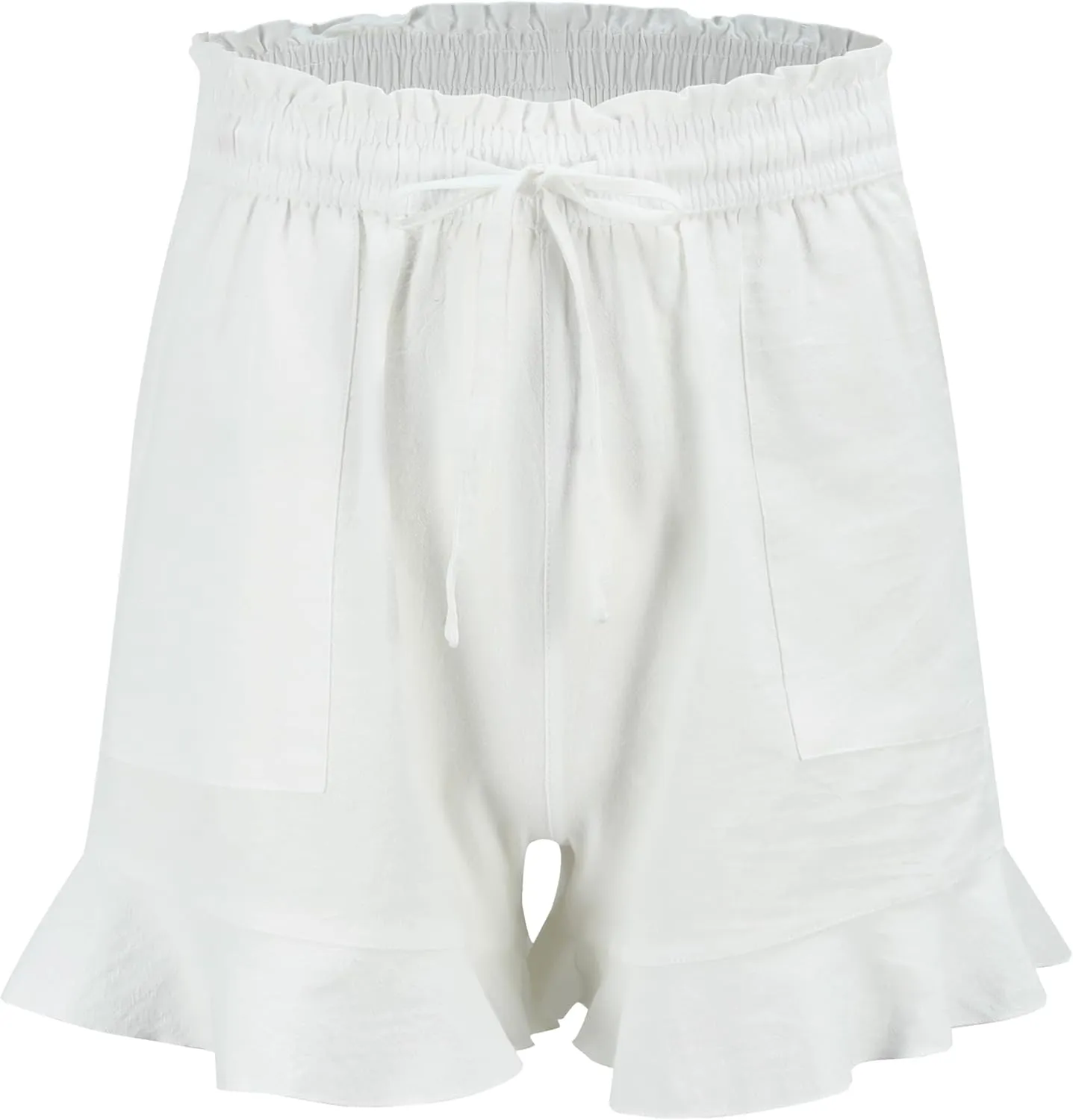 LNX Womens Linen Shorts High Waisted Wide Leg Drawstring Summer Beach Shorts with Pockets
