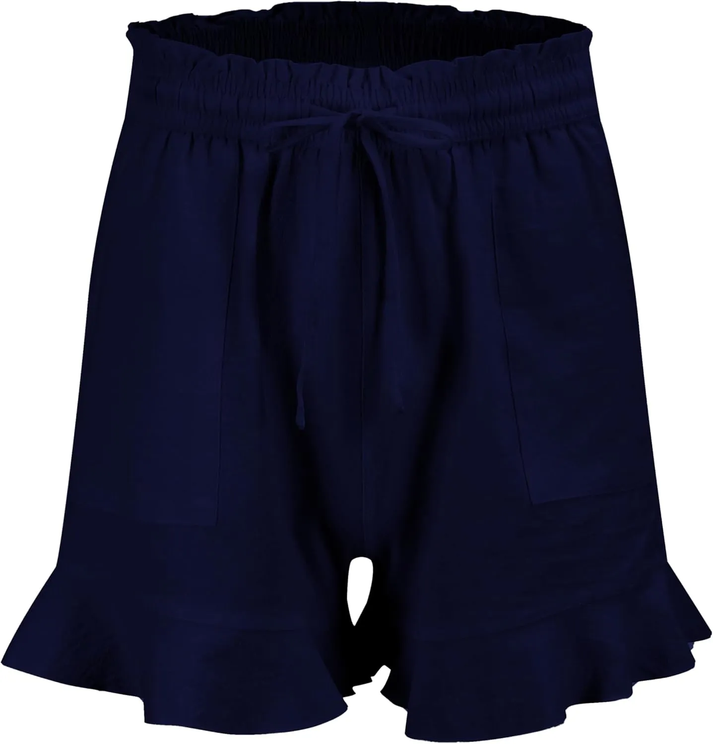 LNX Womens Linen Shorts High Waisted Wide Leg Drawstring Summer Beach Shorts with Pockets