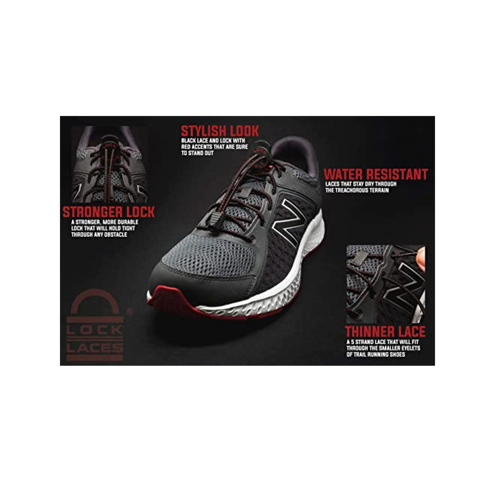 Lock Laces Elastic No Tie Shoelaces Pro Series Robert Killian OCR Edition 3-Pack with Strengthened Double Eyelet Locks