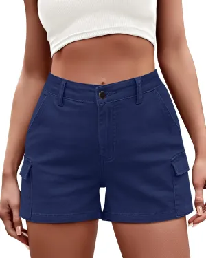 LookbookStore Cargo Shorts for Women High Waisted Casual Summer Stretchy Chino Shorts Short Cargos Colored Jeans