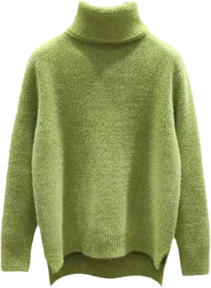 Loose Knit Sweater Women's Pullover Elegant Cashmere Pullover Turtleneck Winter Oversized Long Sleeve Top