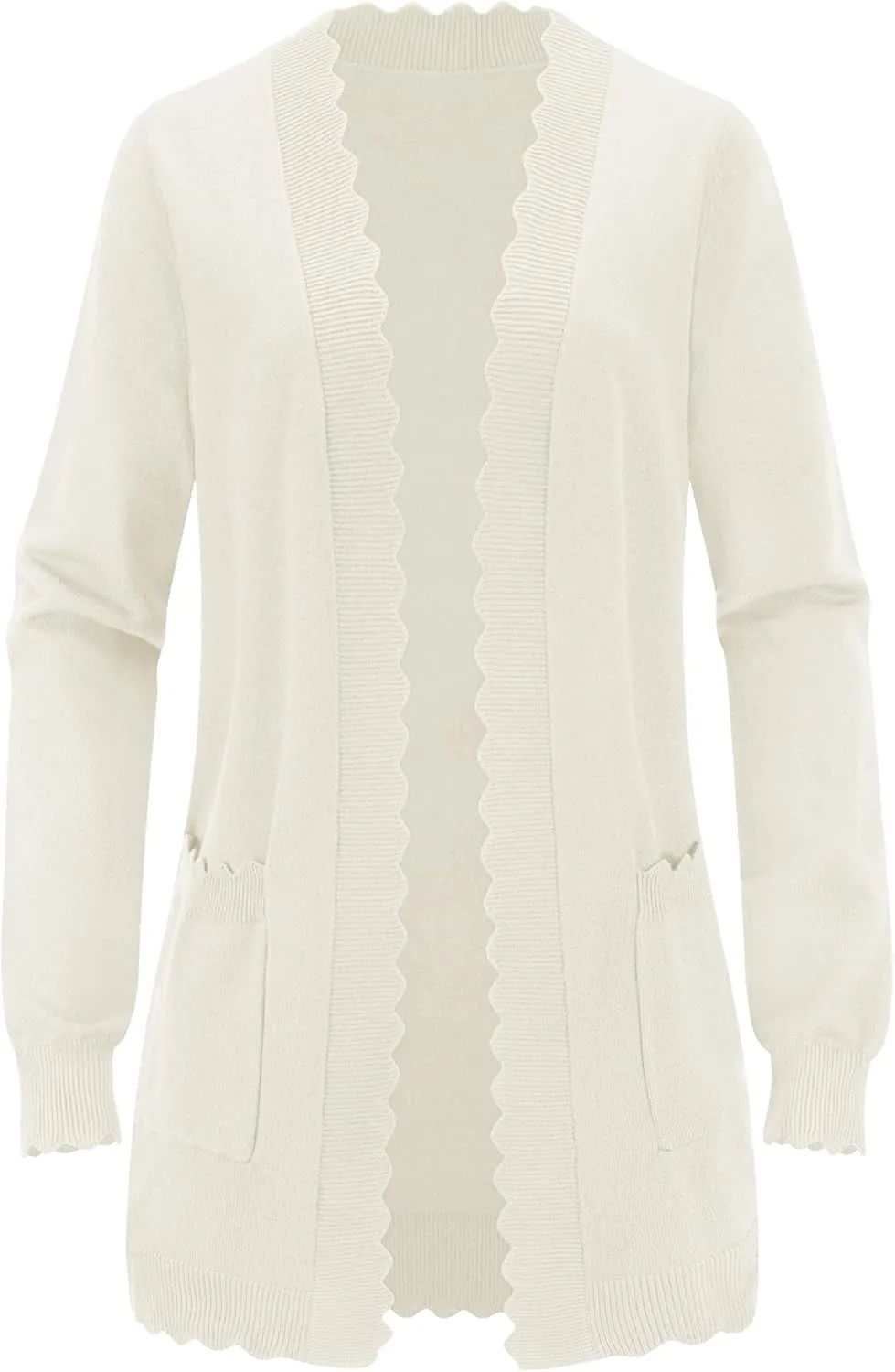 LUYAA Women's Fashion Cardigan Sweaters Lightweight Long Sleeve Open Front Long Cardigan V Neck Cozy Knit with Pocket