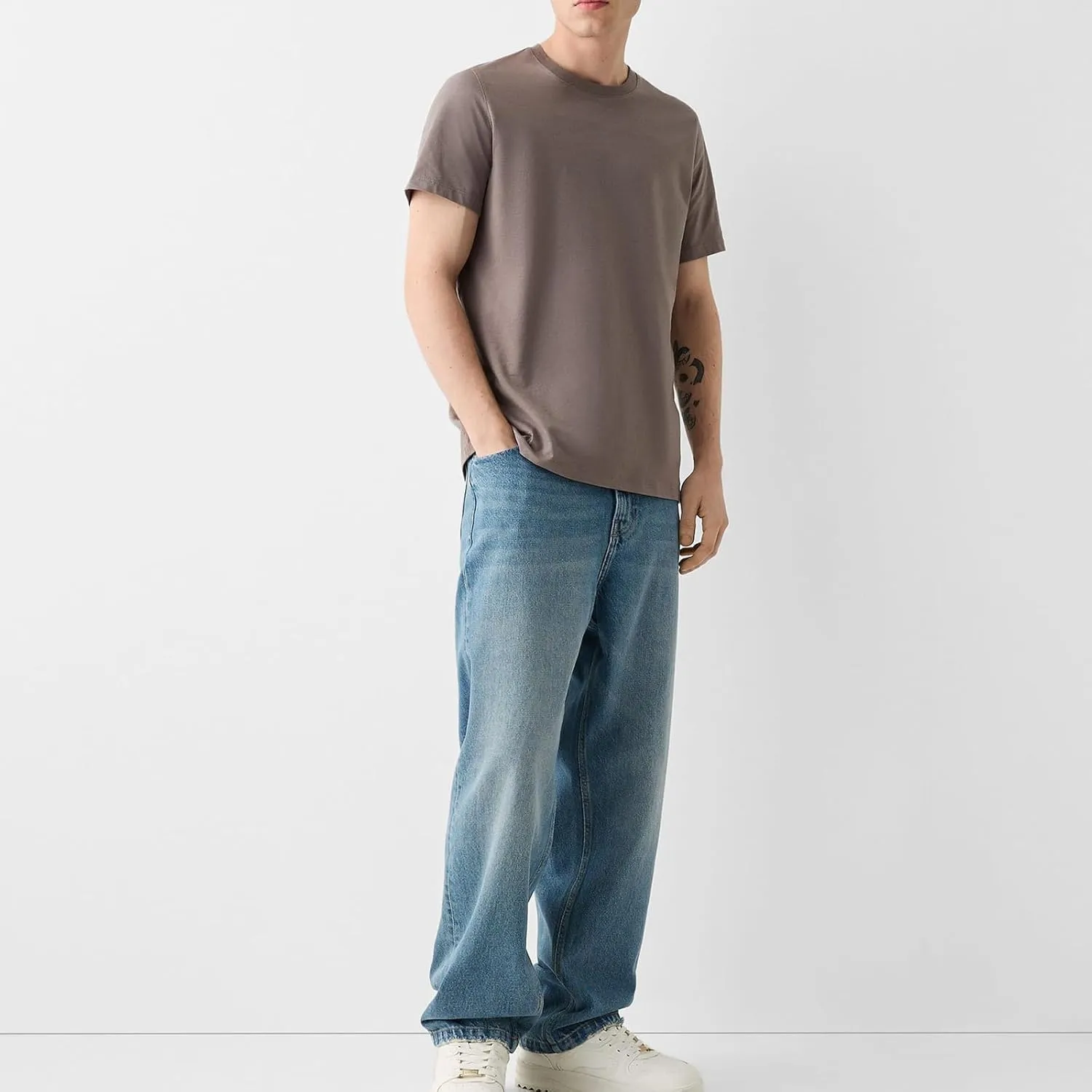 Men Jeans Straight fit High Waisted Work Jeans Relaxed Fit Baggy Denim Jeans Pants