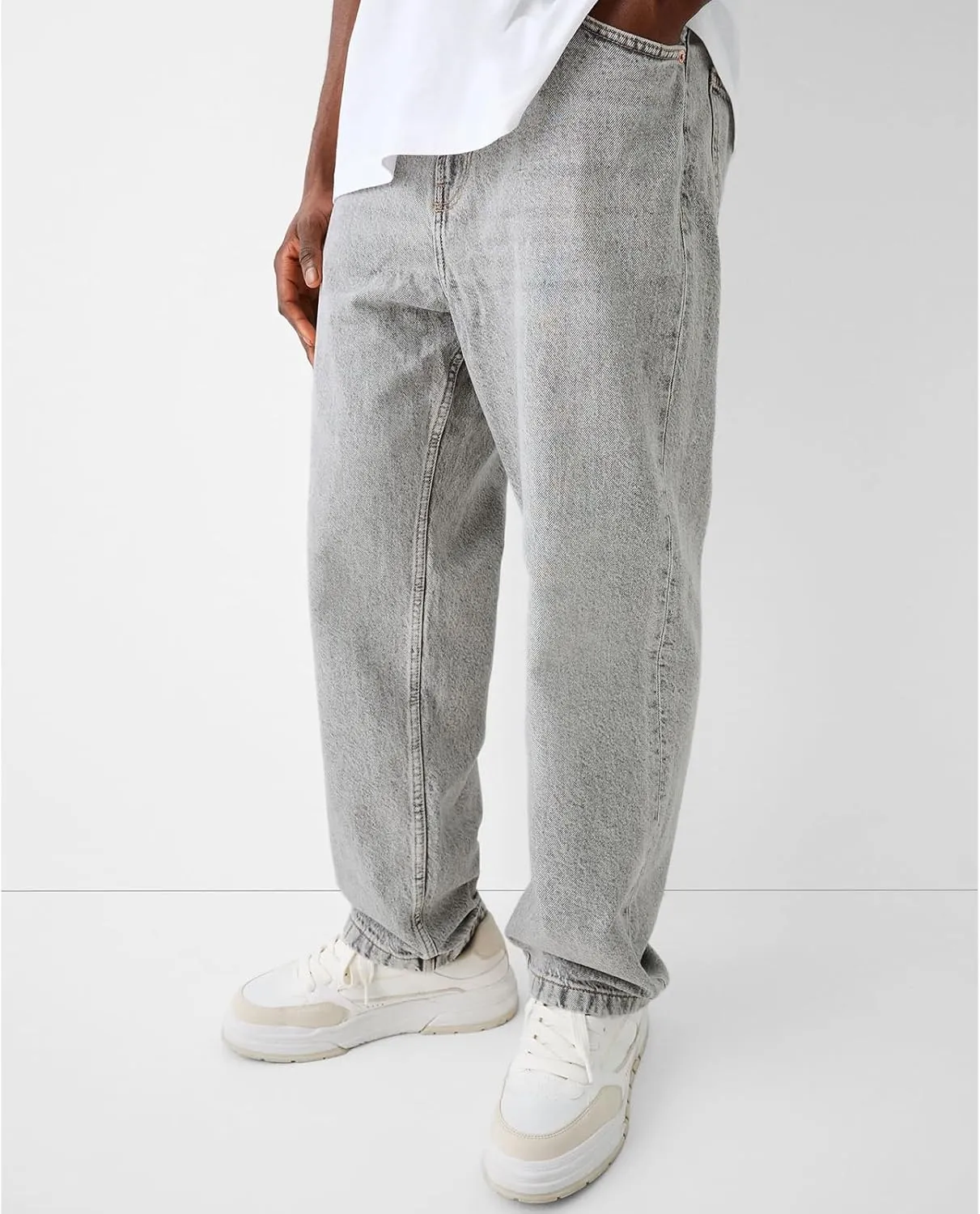 Men Jeans Straight fit High Waisted Work Jeans Relaxed Fit Baggy Denim Jeans Pants