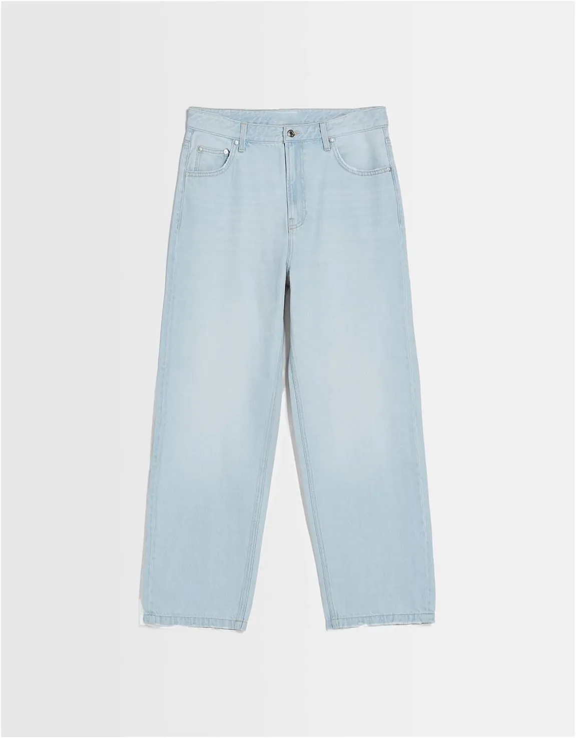 Men Jeans Straight fit High Waisted Work Jeans Relaxed Fit Baggy Denim Jeans Pants