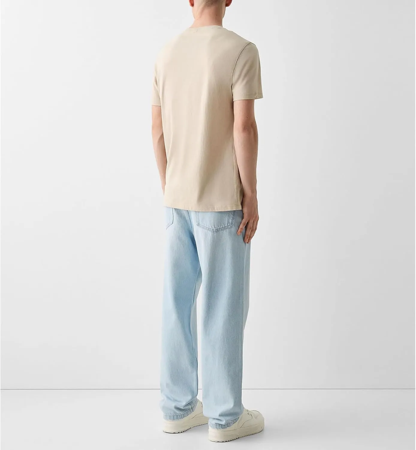 Men Jeans Straight fit High Waisted Work Jeans Relaxed Fit Baggy Denim Jeans Pants