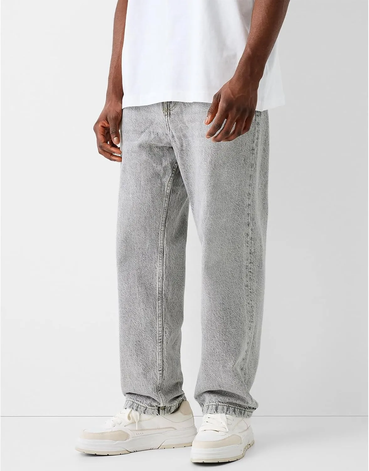 Men Jeans Straight fit High Waisted Work Jeans Relaxed Fit Baggy Denim Jeans Pants