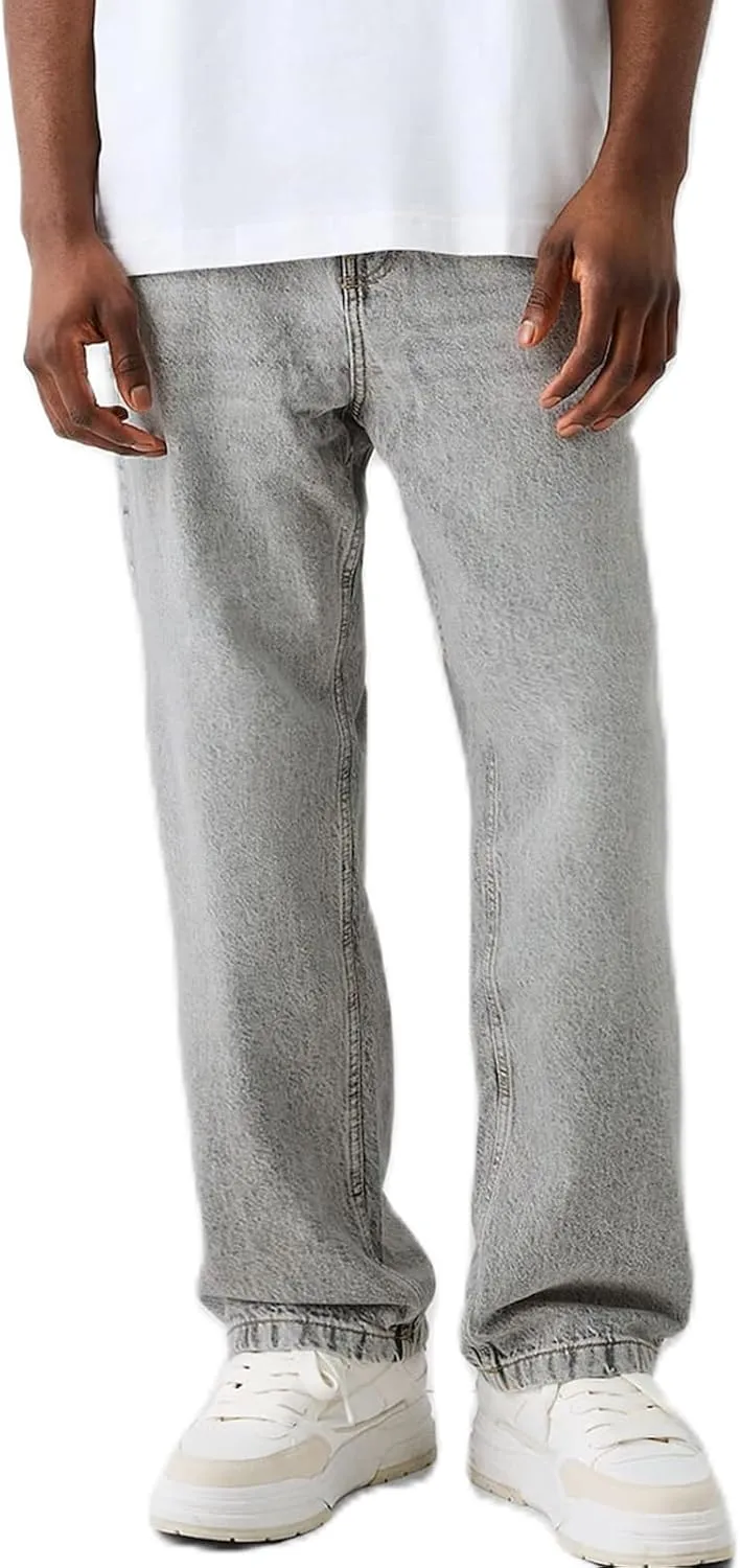 Men Jeans Straight fit High Waisted Work Jeans Relaxed Fit Baggy Denim Jeans Pants