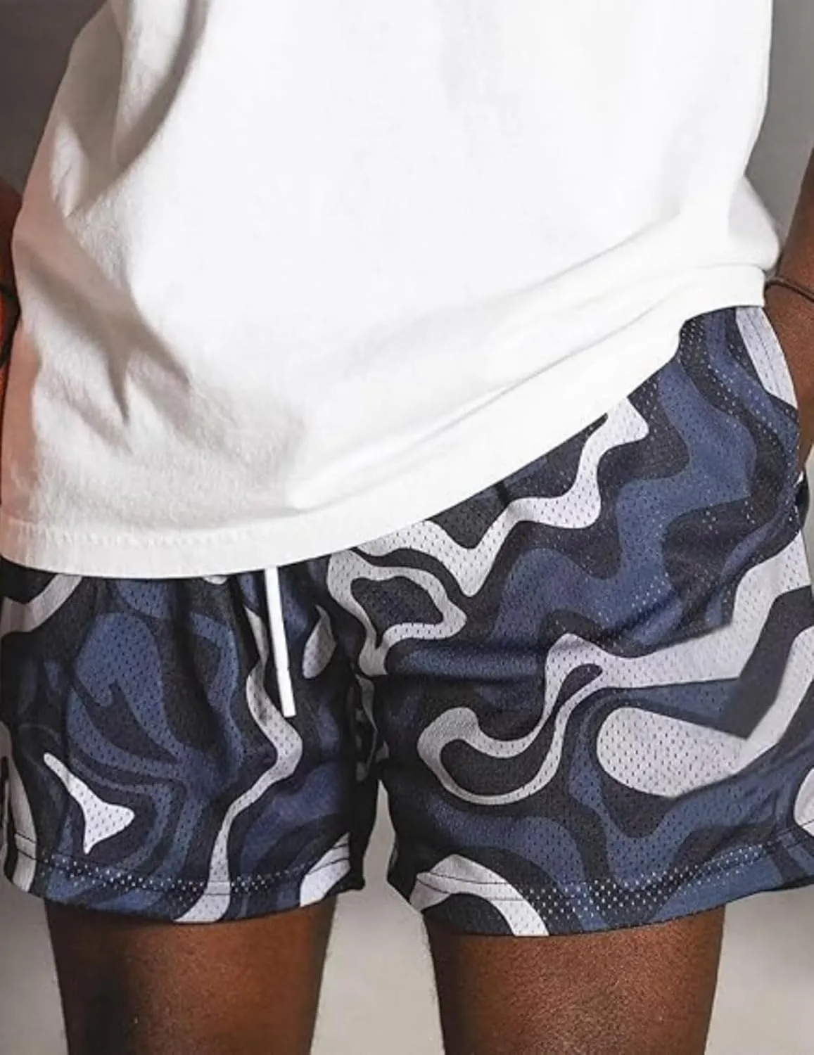 Men's Athletic Basketball Shorts Quick-Dry Breathable Mesh Graphic Print Gym Running Training with Pockets