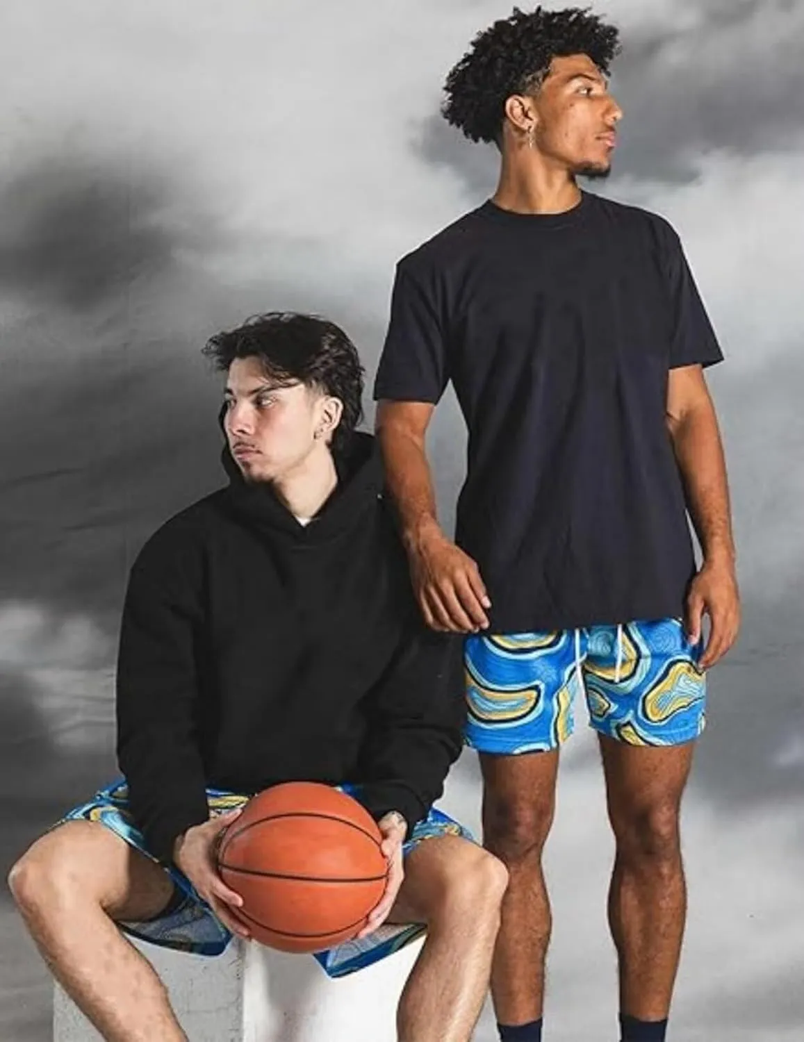 Men's Athletic Basketball Shorts Quick-Dry Breathable Mesh Graphic Print Gym Running Training with Pockets