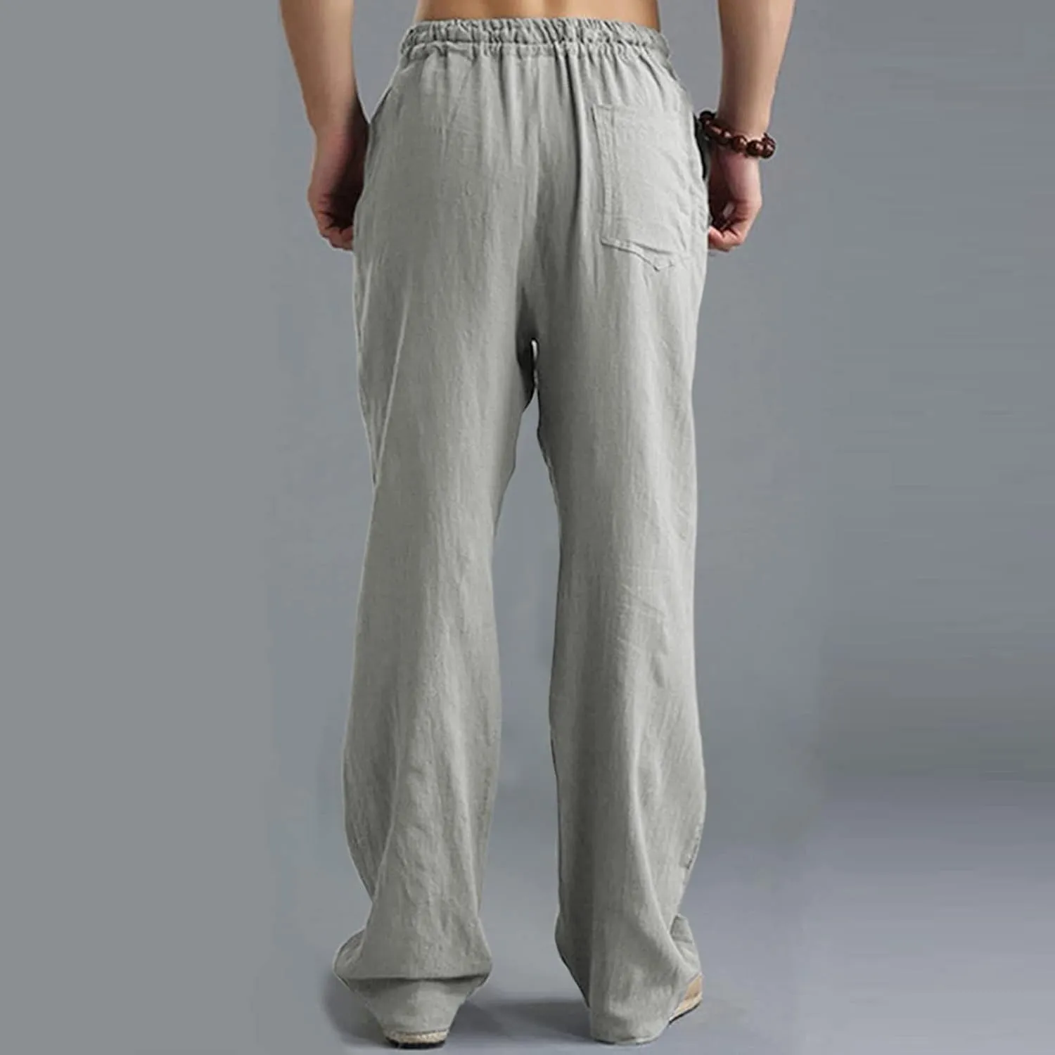 Mens Comfy Pants Long Big and Tall Pleated Baggy Quick Dry Casual Trousers Summer Gym Joggers Pants