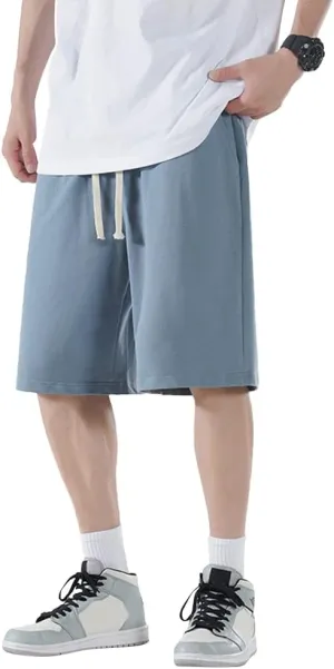 Mens Cotton Casual Lounge Shorts Jogger Athletic Workout Gym Sweat Shorts