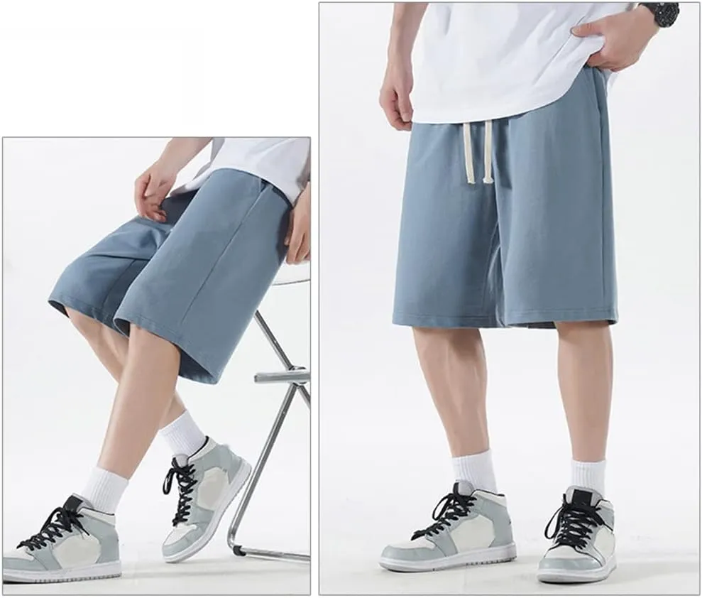 Mens Cotton Casual Lounge Shorts Jogger Athletic Workout Gym Sweat Shorts