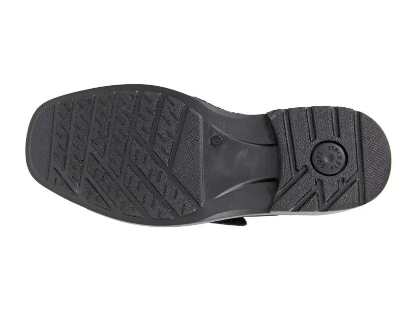 Mens Roamers Fuller Fit Leather Lace Up Waterproof Shoes Black