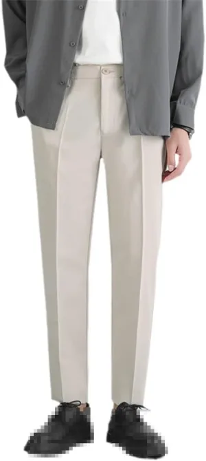 Men‘S Suit Pants Stretch Slim Business Office Pants Elastic Waist Classic Casual Trouser Plus Size