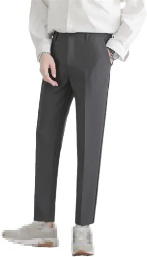 Men‘S Suit Pants Stretch Slim Business Office Pants Elastic Waist Classic Casual Trouser Plus Size