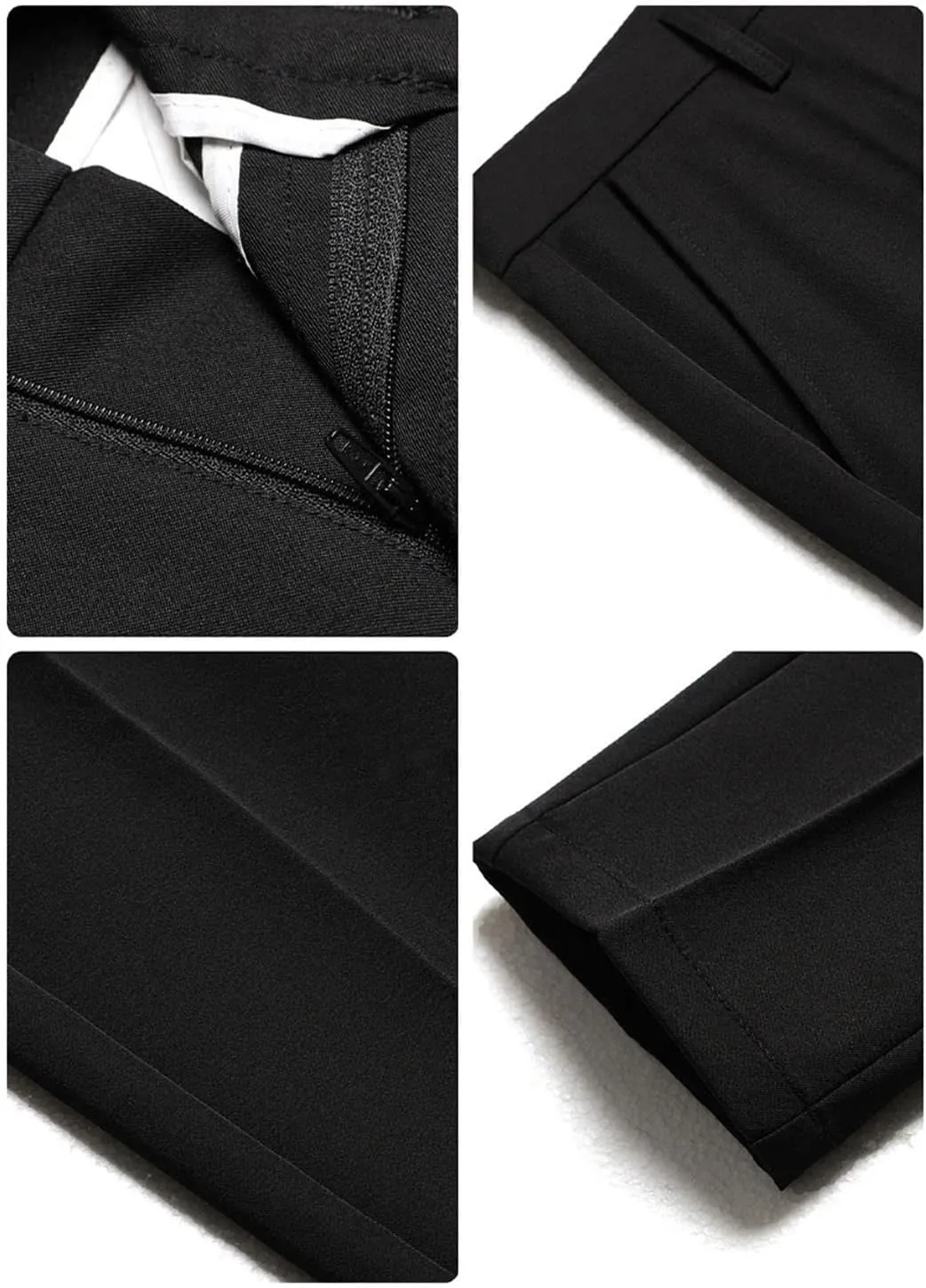 Men‘S Suit Pants Stretch Slim Business Office Pants Elastic Waist Classic Casual Trouser Plus Size
