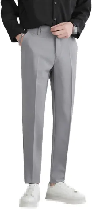 Men‘S Suit Pants Stretch Slim Business Office Pants Elastic Waist Classic Casual Trouser Plus Size