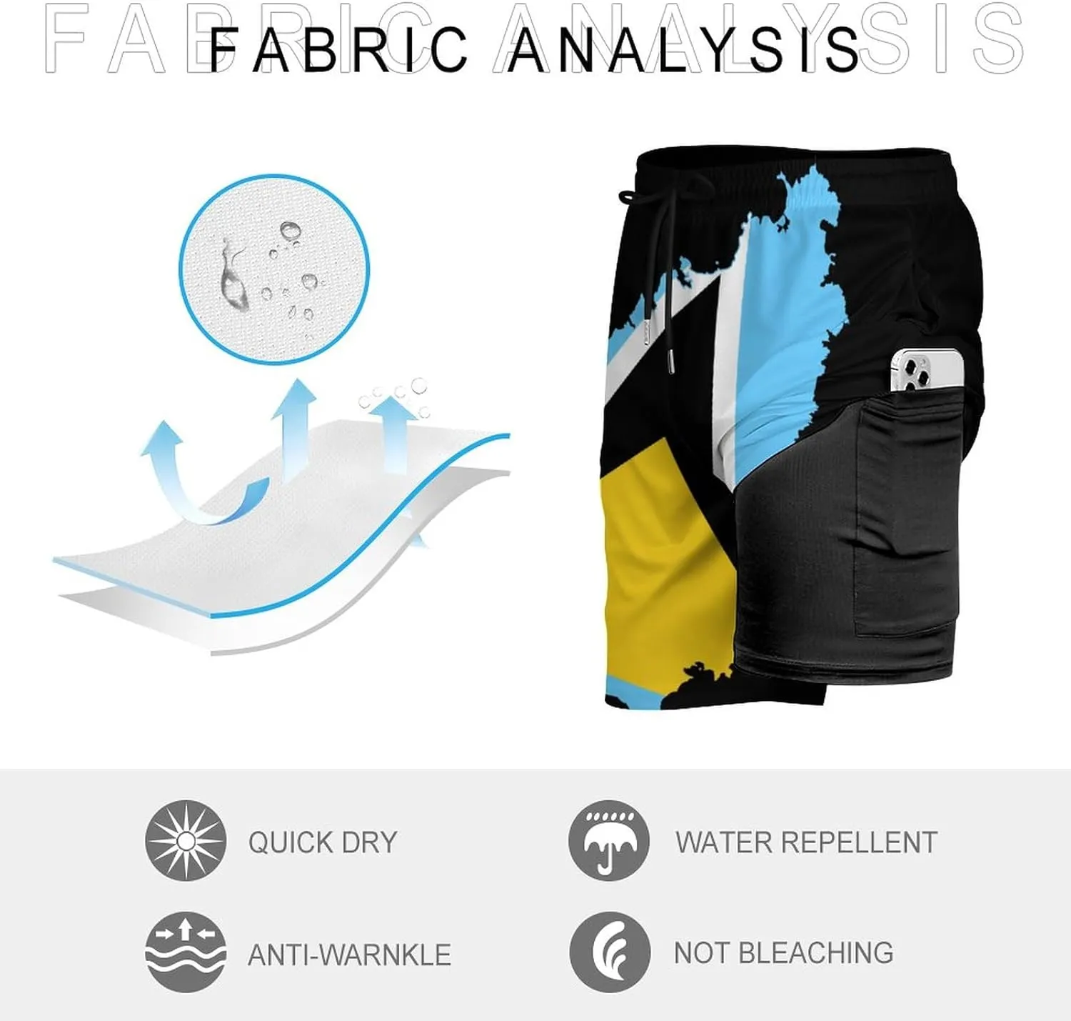 Men's Summer Flag Swim Trunks Quick Dry Surf Boardshorts Bathing Suit Shorts with Pockets
