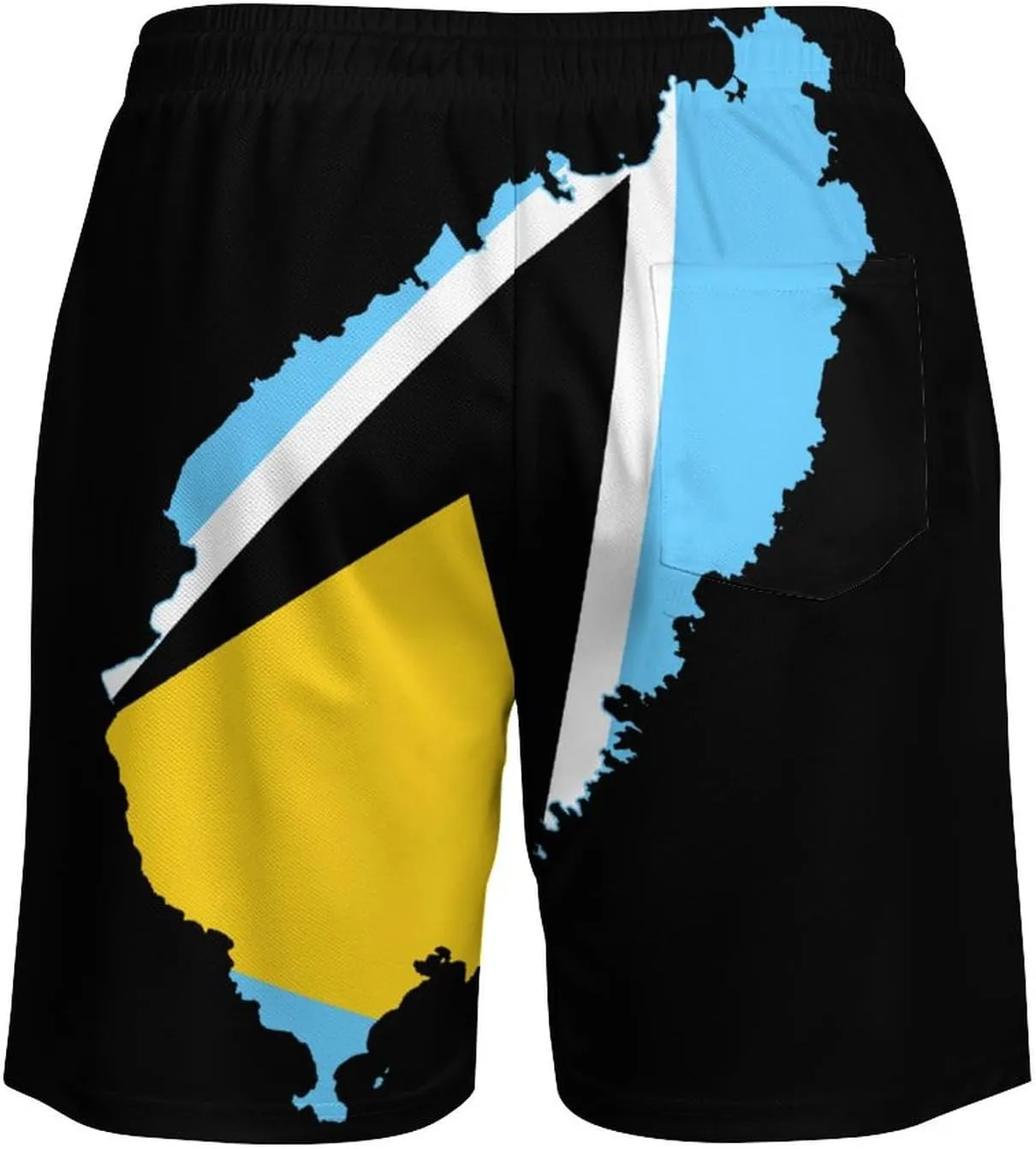 Men's Summer Flag Swim Trunks Quick Dry Surf Boardshorts Bathing Suit Shorts with Pockets