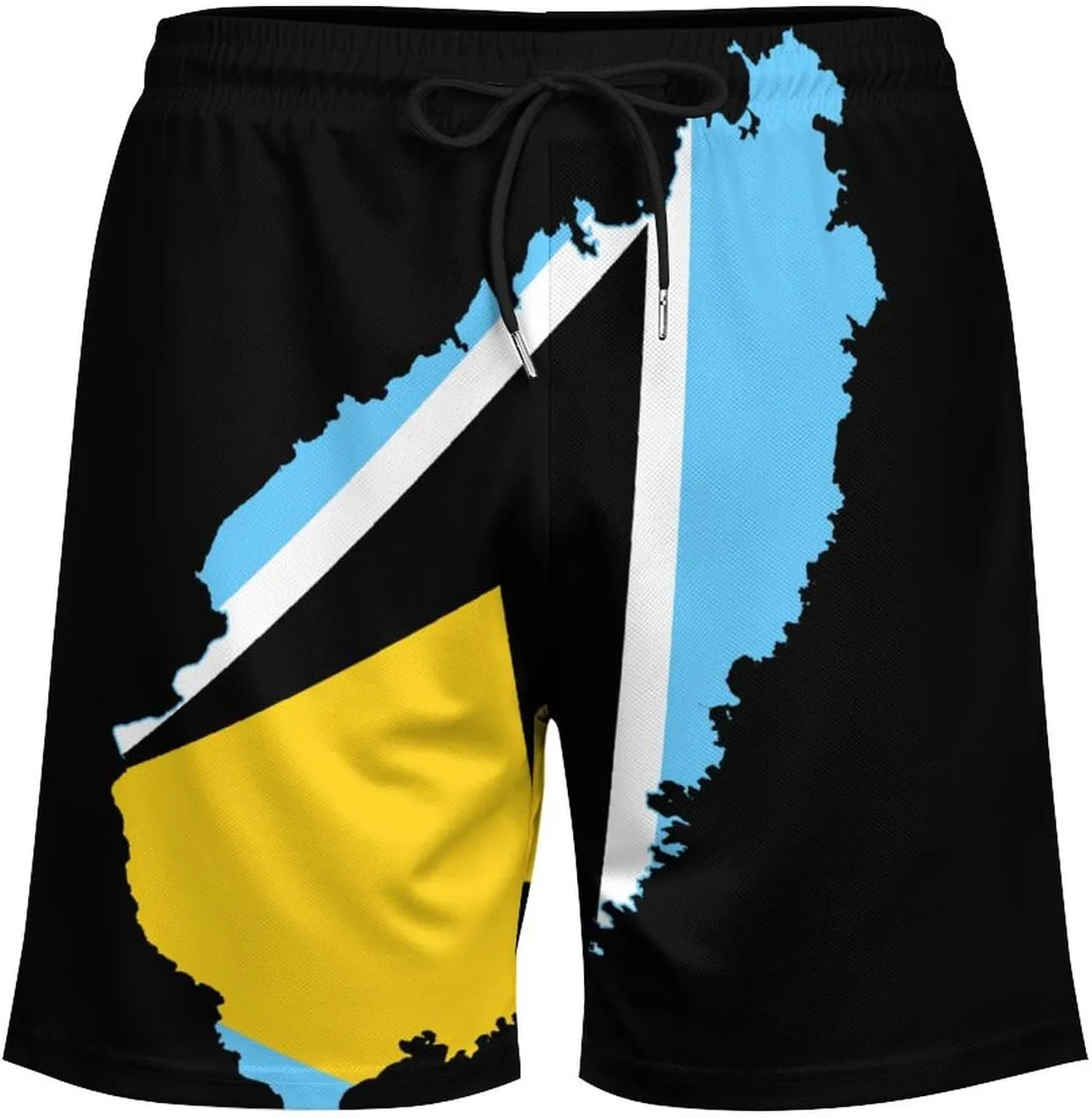 Men's Summer Flag Swim Trunks Quick Dry Surf Boardshorts Bathing Suit Shorts with Pockets