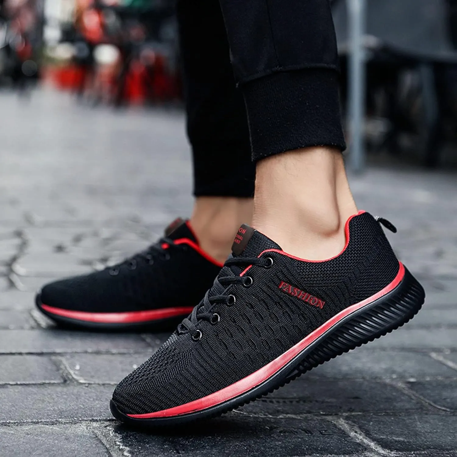 Men's Walking & Running Shoes Comfortable Lightweight Breathable Casual Sneakers Lace Up Slip On Cushion Sneaker