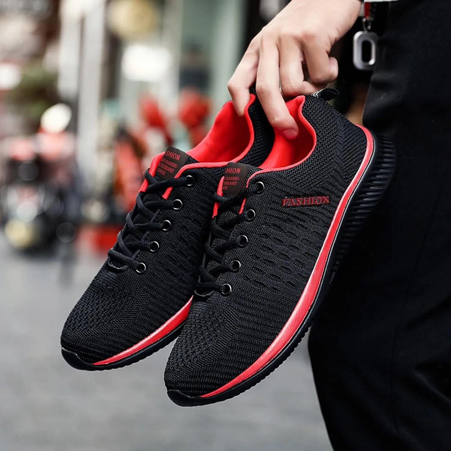 Men's Walking & Running Shoes Comfortable Lightweight Breathable Casual Sneakers Lace Up Slip On Cushion Sneaker