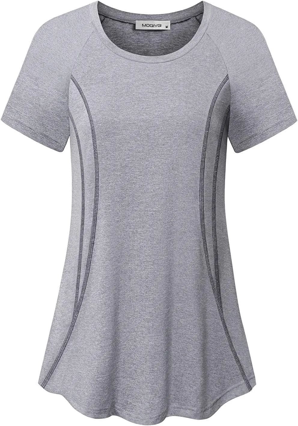 MOQIVGI Womens Short Sleeve Workout Shirts Yoga Running Fitness Activewear Tops