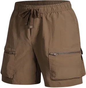 Muscularfit Shorts for Men Breathable Quick Dry Summer Workout Shorts Drawstring Elastic Waist Athletic Gym Short with Pocket