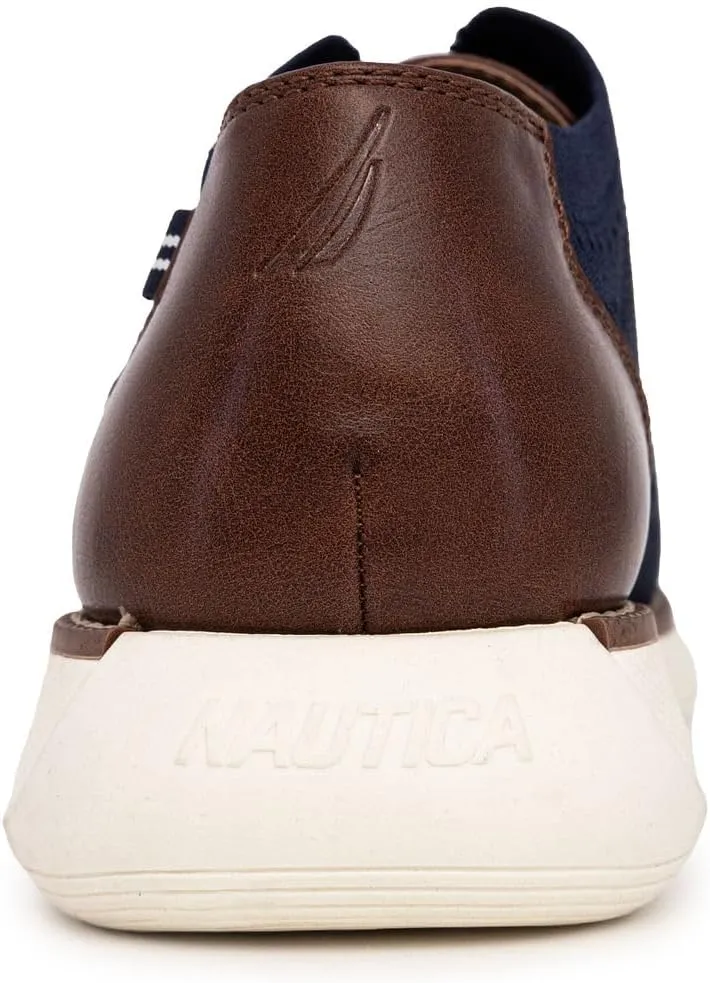 Nautica Men's Knit Dress Oxford Dress Sneakers: Breathable, Stylish, Lightweight & Comfortable - Ideal for Business or Walking