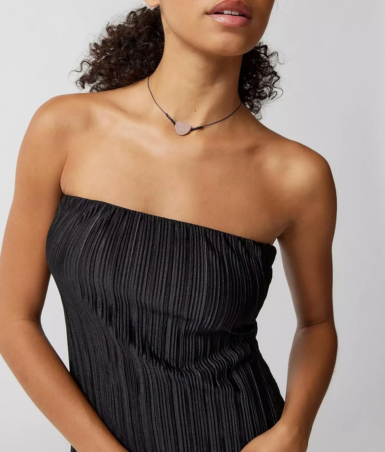 NUFIWI Women Y2k Pleated Maxi Dress Off Shoulder Backless Cutout Long Dress Plisse Strapless Bodycon Party Evening Dress